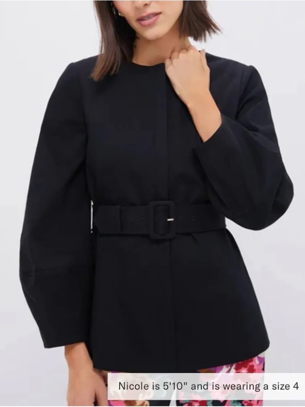 Tuckernuck Black Long-Sleeve Belted Dress Jacket